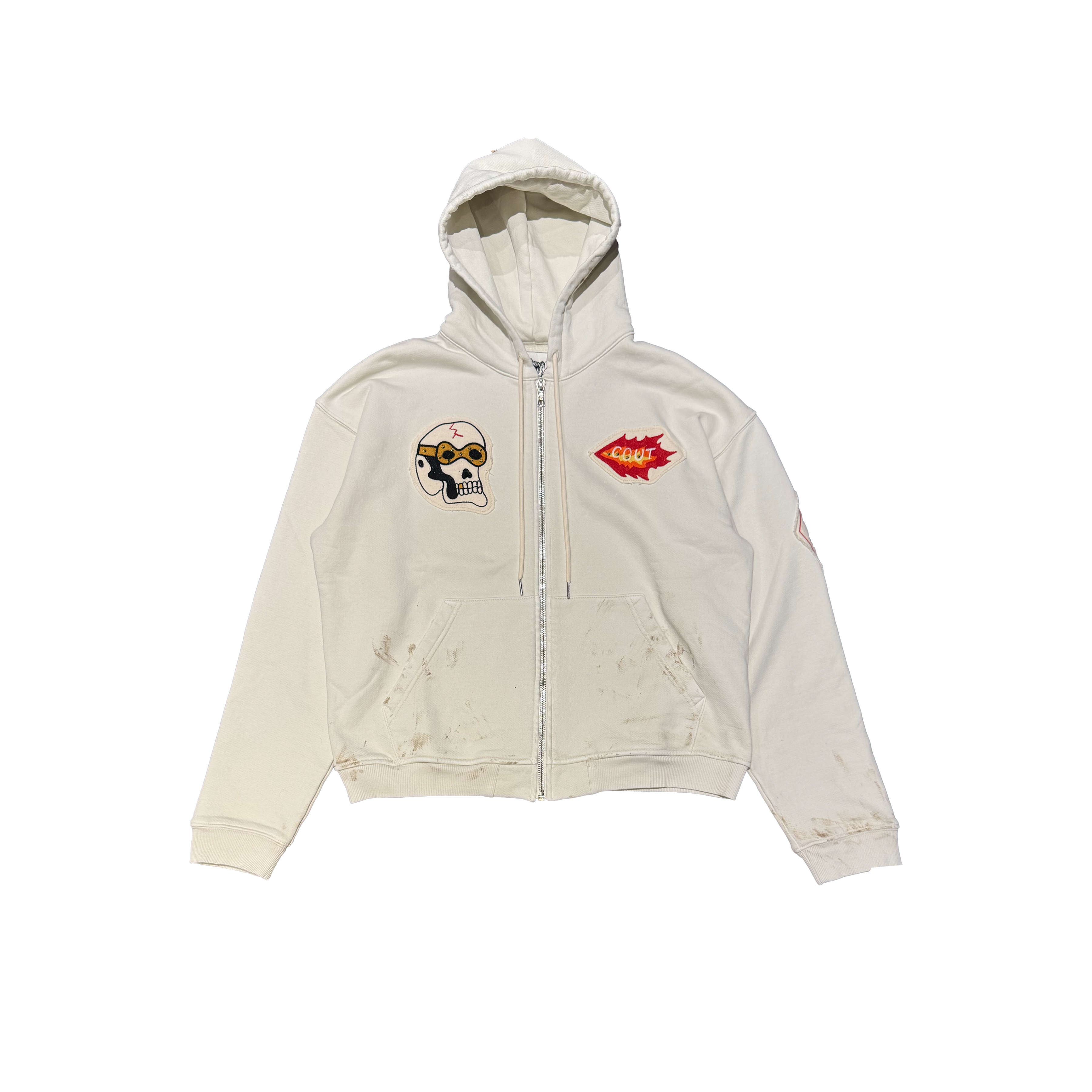 【NACHE】 SHIRRING CHIFFON HOODIE ZIP-UP Japanese Zip Up Hoodie Shichiten Japan Calligraphy