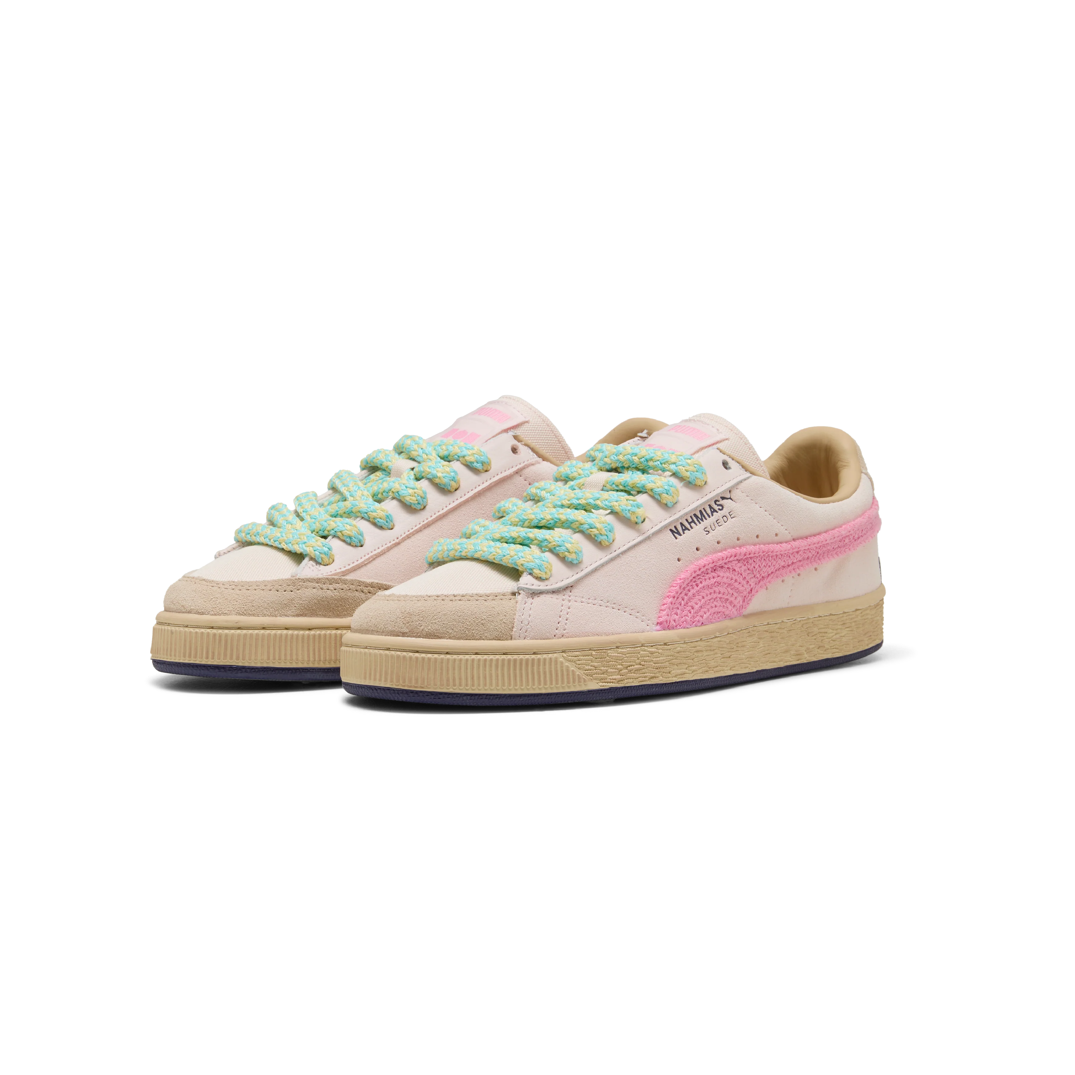【REMI RELIEF】 SUEDE LIKE STADIUM JAMPER Puma Suede Nahmias Crochet Pink Pixel – Riccardi Boston