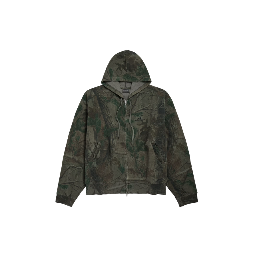 Diamond B Oversized Zip-Up Hoodie