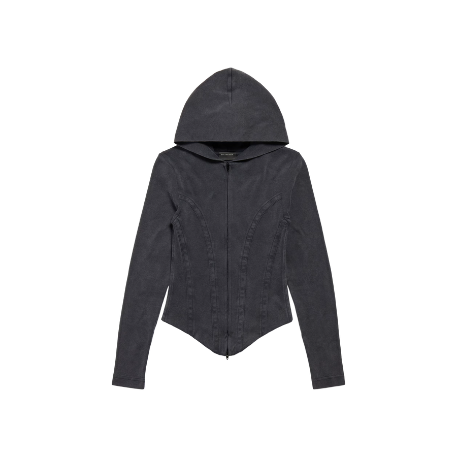 Corseted Zip-Up Hoodie