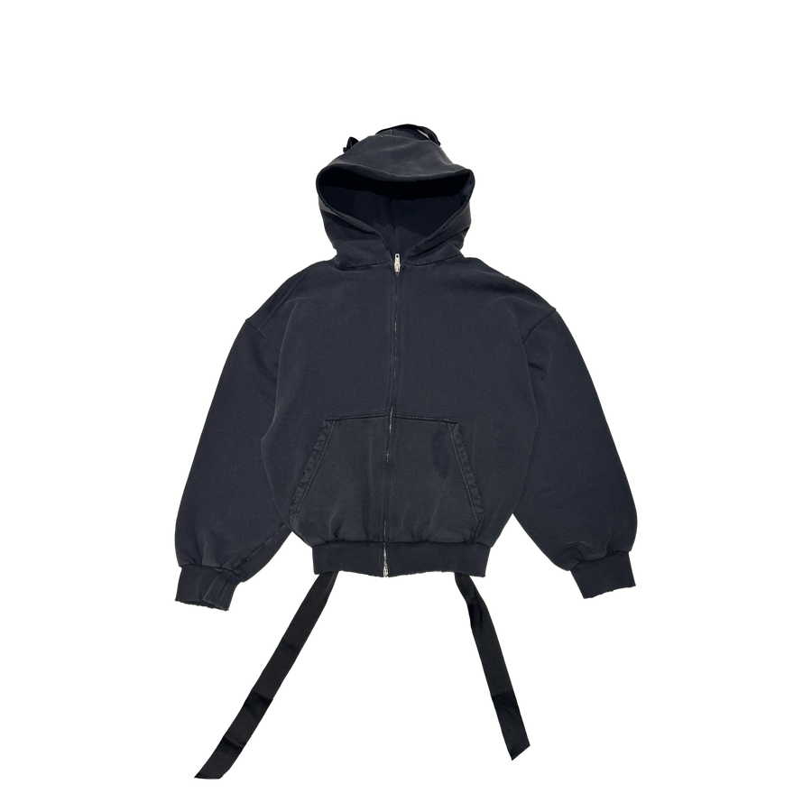 Lace-up Back Zip Hoodie