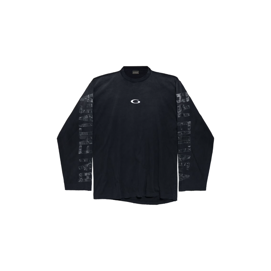 Transparent Tape Shifted Oversized Long Sleeve T-Shirt