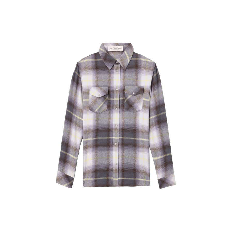 Pewter Shadow Plaid Cashmere Shirt