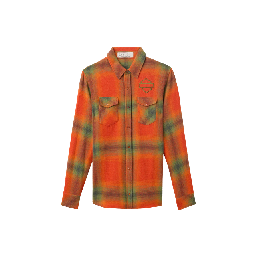 Olive Shadow Plaid Cashmere Shirt