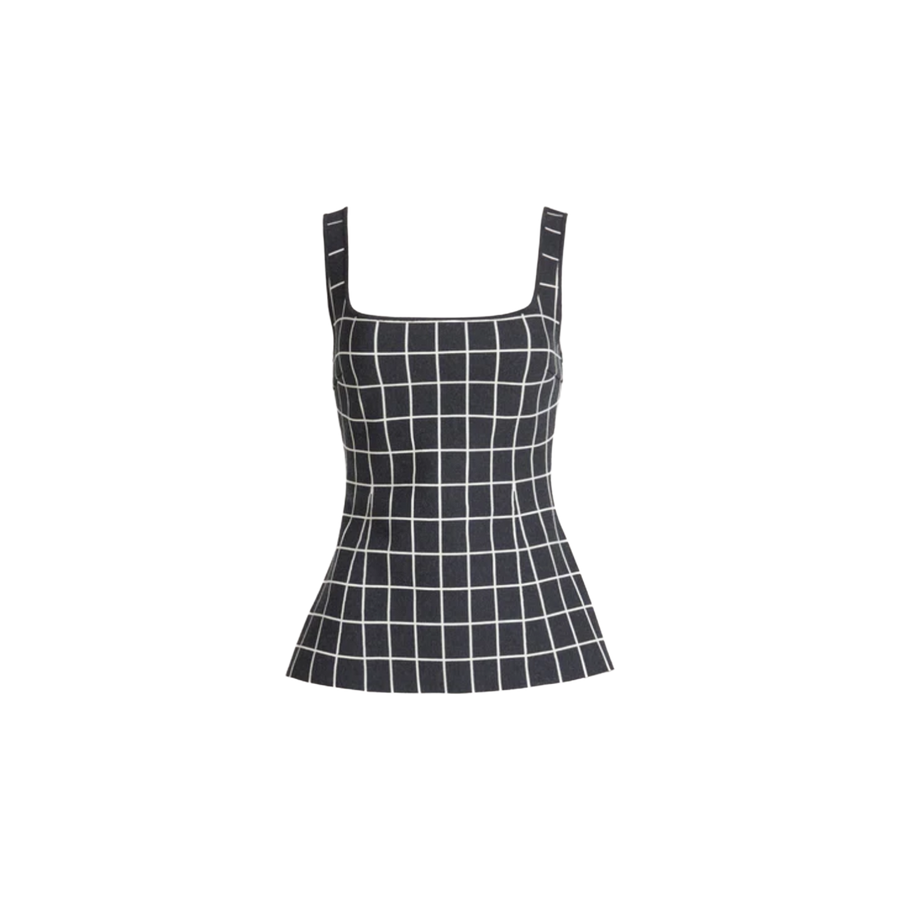 Inna Top Windowpane Charcoal