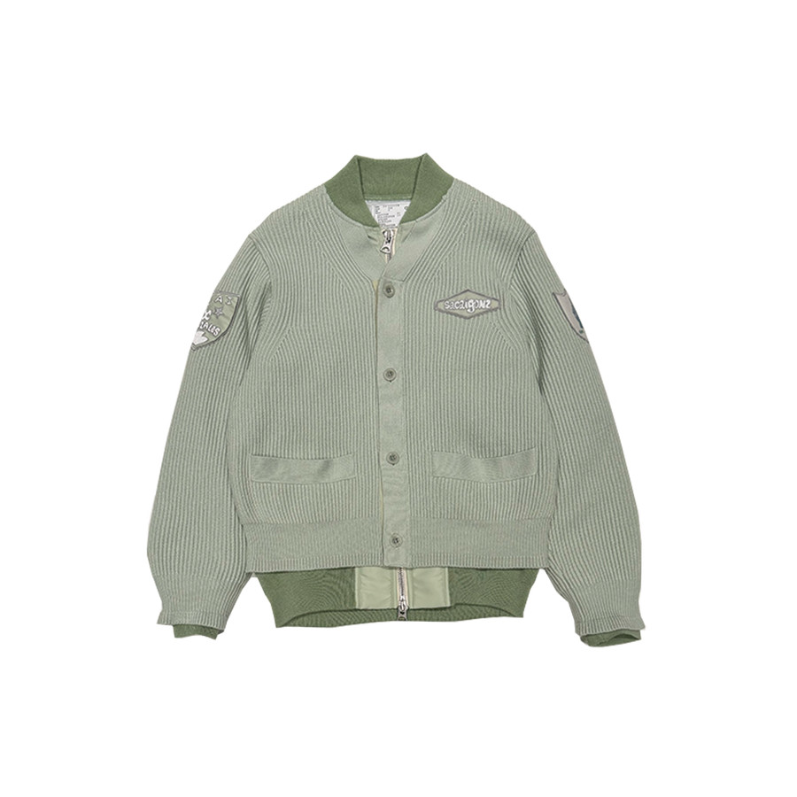 Mark Gonzales Multi Patch Layered Cardigan Bomber