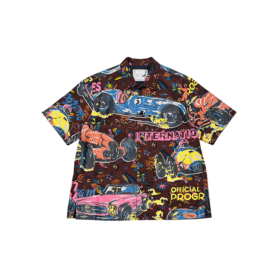 Tropical Car Race Print Shirt