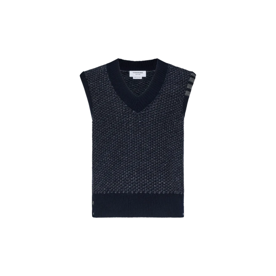Mohair Tweed 4 Bar V-Neck Vest