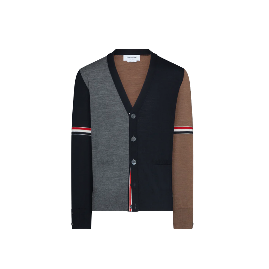 Fine Merino Wool Funmix V Neck Cardigan