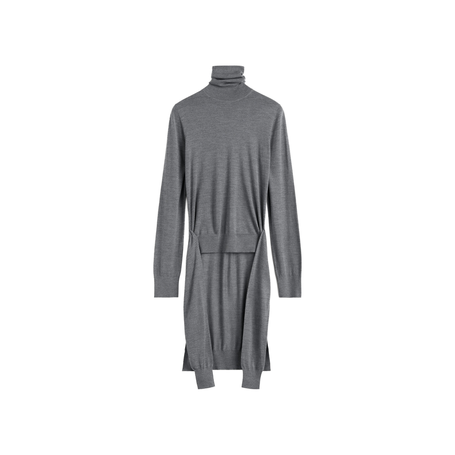 Double-sleeve turtleneck mid-neck