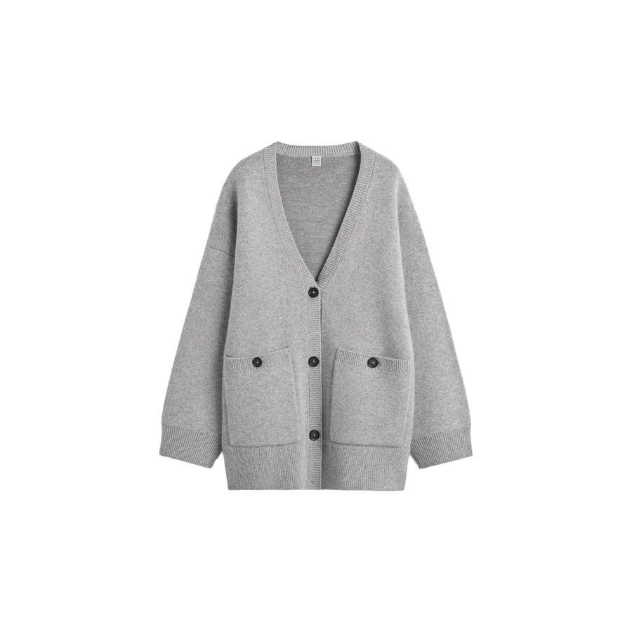 Longline Cardigan in Pale Grey
