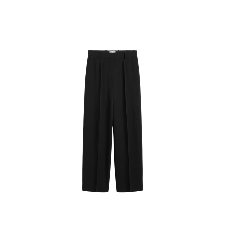 Wide Fluid Trousers Black