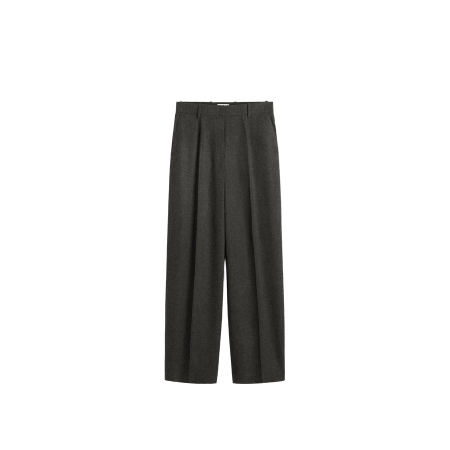 Wide Flannel Trousers Charcoal